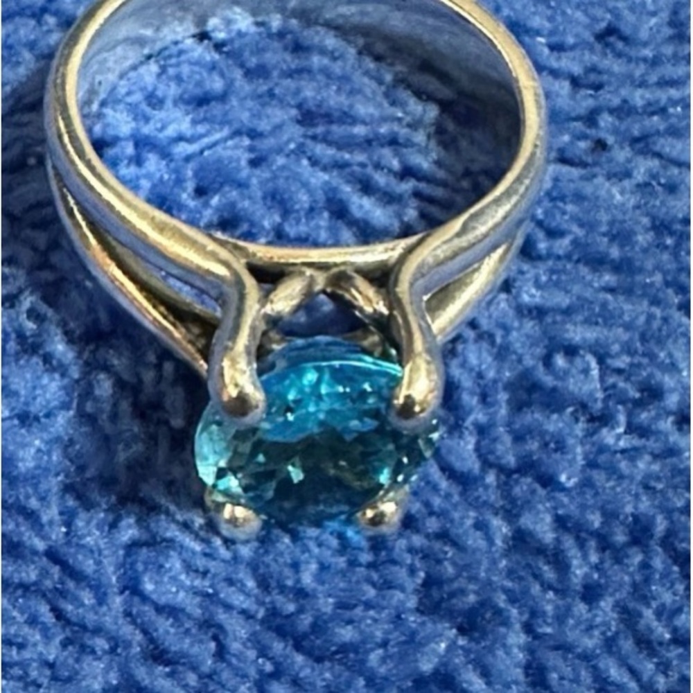 James Avery Oval Gemstone Topaz Silver Ring 7.5